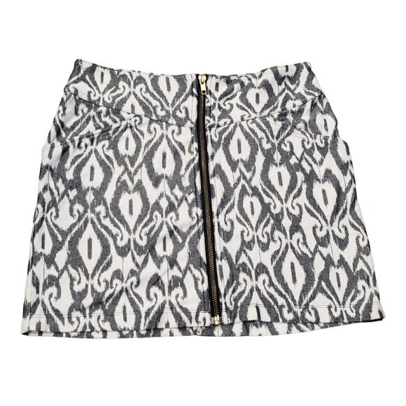 Black & White Unique Design Front Zip Up Mini Skirt w. Pockets | Size Medium - Picture 1 of 9
